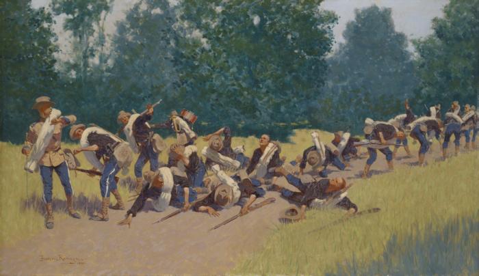 Frederic Remington The Scream of Shrapnel at San Juan Hill oil painting picture